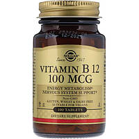 Метилкобаламин Solgar Vitamin B12 100 mcg 100 Veg Tabs SOL-03180 GR, код: 7519190