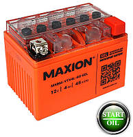 Мото аккумулятор GEL MAXION YTX 4L-BS (12V, 4A)