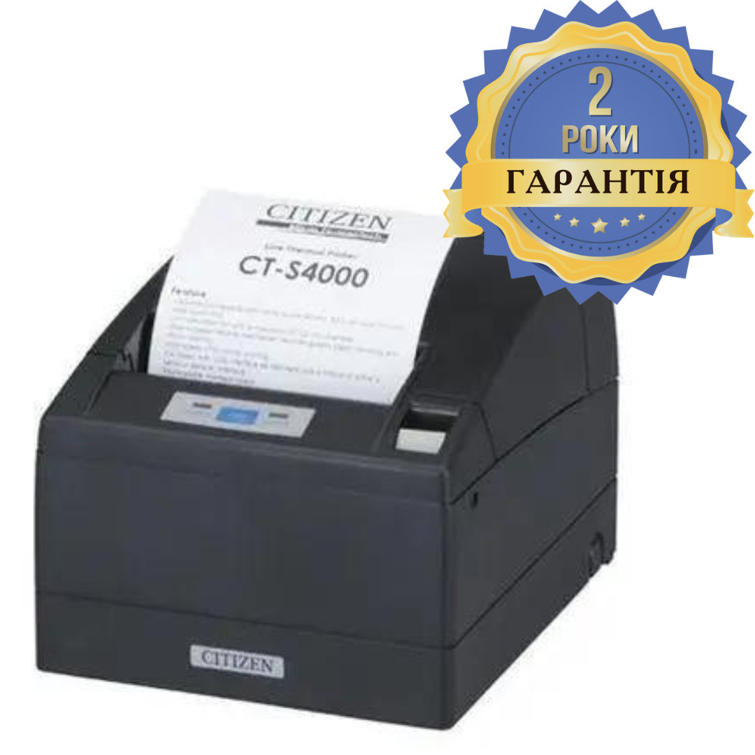 Принтер чеків Citizen CT-S4000 USB чорний 112 мм