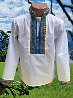 Класична дитяча вишиванка для хлопчика з довгим рукавом розмір 1-5 років, білого кольору
