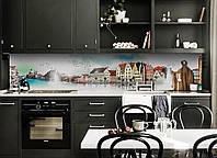 Наклейка вінілова кухонний фартух Zatarga Амстердам річка 650х2500 мм PZ, код: 5561722