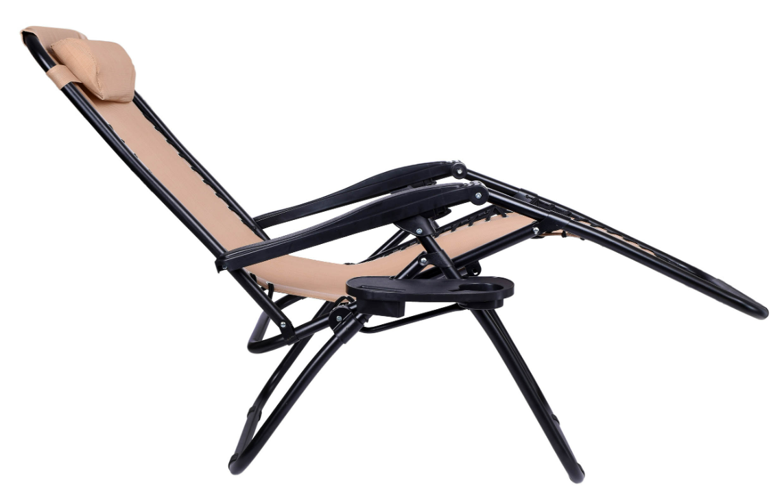 Садовое кресло шезлонг лежак Orion Zero Gravity Beige с подголовником раскладное для отдыха Б3519-11 - фото 6 - id-p2166857722