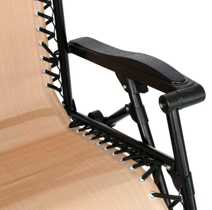 Садовое кресло шезлонг лежак Orion Zero Gravity Beige с подголовником раскладное для отдыха Б3519-11 - фото 9 - id-p2166857722