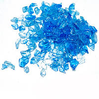 Крошка стекла цвет "Голубой ледник" 53, средняя фракция, около 3-5 мм, микс, уп. 150 г