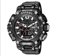 Часы водостойкие подводные Smael 8053 black-white Наручные часы для военных водостойкие тактические часы