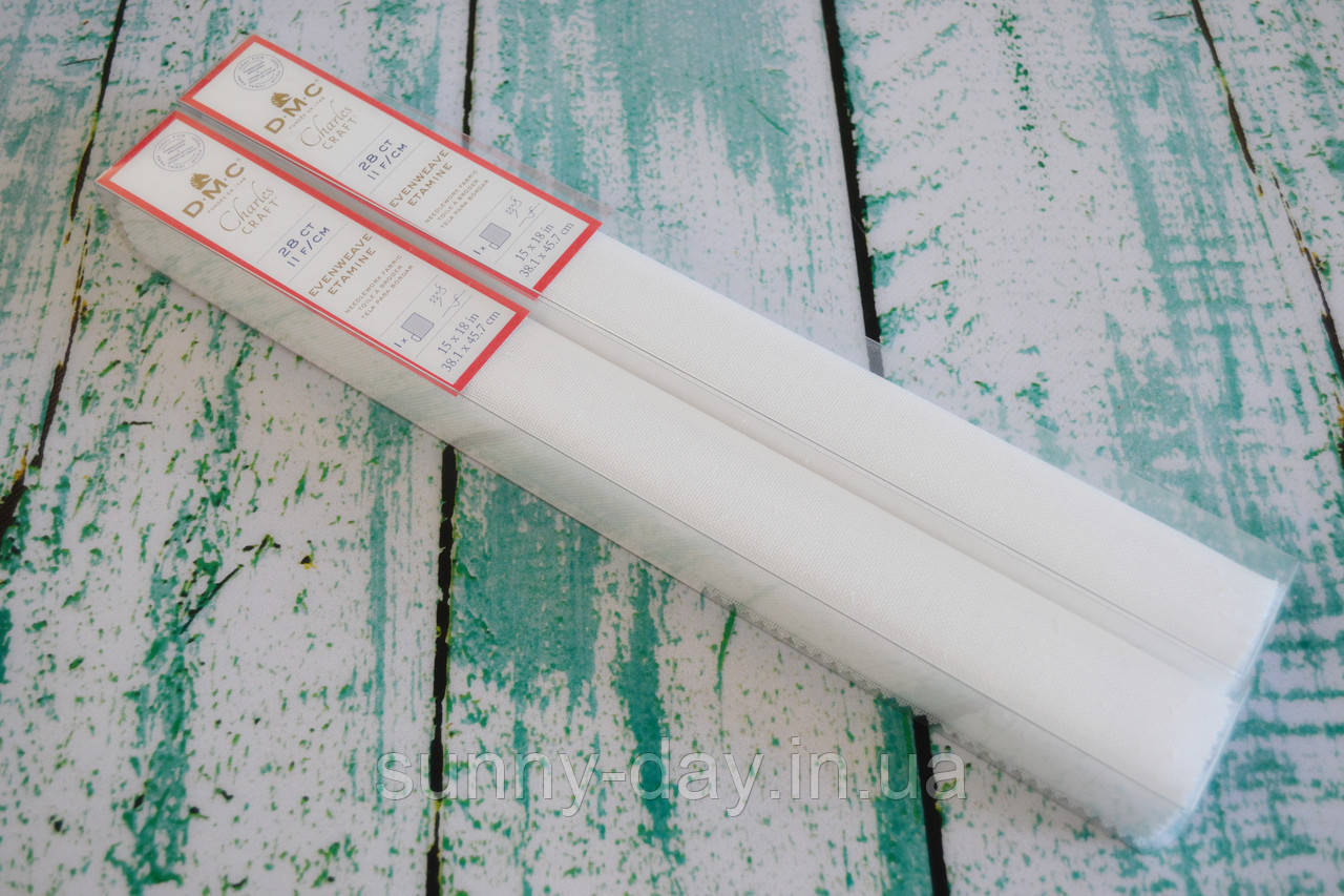 Тканина для вишивання DMC Evenweave Etamine 28 каунт (колір - білий blanc), 38,1х45,7см, фото 1