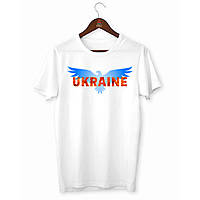 Футболка белая с патриотическим принтом Арбуз Украина Ukraine Орел с раскрытыми крыльями Push PZ, код: 8057602
