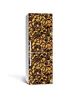 Наклейка на холодильник Zatarga «Золотые слитки» 650х2000 мм виниловая 3Д наклейка декор на к PZ, код: 6439835