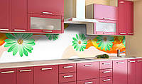 Наклейка виниловая кухонный фартук Zatarga Зеленые Цветы 600х3000 мм PZ, код: 5562514