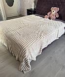 Велюровий плед "Шарпей" 200х220/ Покривало смужка/Велюрове покривало, фото 2
