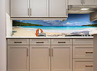Наклейки кухонный фартук Zatarga Тропический пляж Баунти 650х2500мм разные цвета (Z180270 1) PZ, код: 5562856