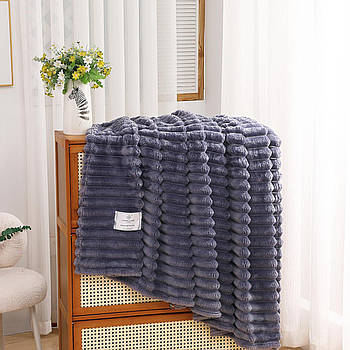 Плед-покривало "Colorful Home" Шарпей сіро-синій (150x200cм)