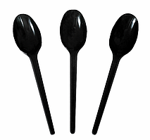 Ложки пластикові чорні 100шт/уп
