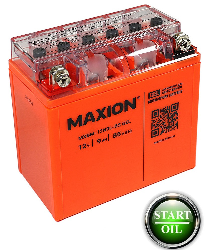 Мото аккумулятор GEL MAXION 12N 9L-BS (12V, 9A)