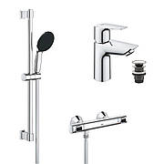 Набір змішувачів Grohe Quickfix термостат для душу з душовим гарнітуром Precision Flow THM і змішувач для