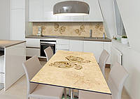 Наклейка 3Д виниловая на стол Zatarga «Песочные бабочки» 600х1200 мм для домов, квартир, стол PZ, код: 6440291