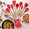 Набір кухонного приладдя 12 предметів силіконовий Kitchen Set Червоний, фото 5