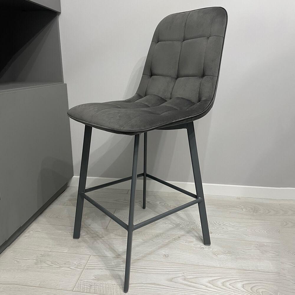 Барні стільці з оббивкою на вибір Hiko велюр тканина екошкіри без поворотного механізму з металевими ніжками