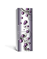 Наклейка на холодильник Zatarga «Пурпурные бусины» 650х2000 мм виниловая 3Д наклейка декор на PZ, код: 6440437