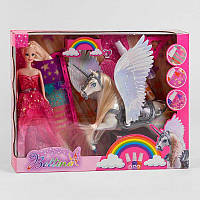 Кукла с лошадью 68267 пегас, трафарет, 3 краски для волос, аксессуары, в коробке irs