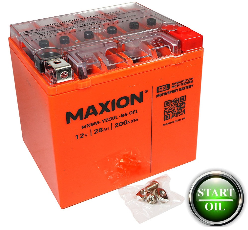 Мото аккумулятор GEL MAXION YB 30L-BS (12V, 28A)