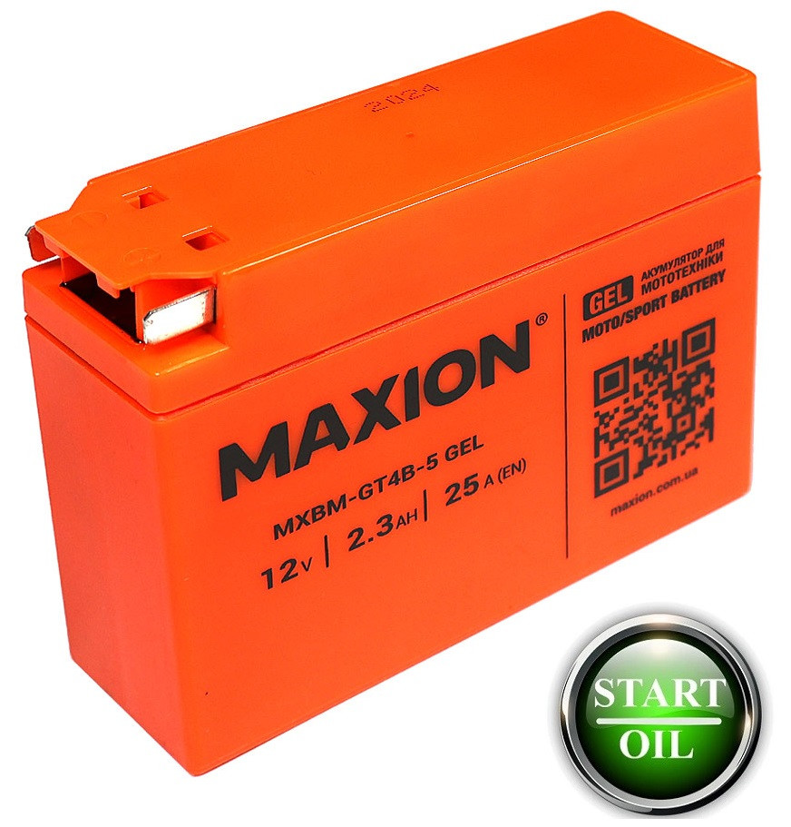 Мото аккумулятор MAXION GEL GT 4B-5 (12V. 2.3A)