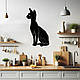 Декоративне панно з дерева, сучасний декор стін "Кіт Сфінкс", інтер'єрна картина 30x18 см, фото 2