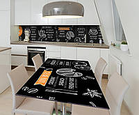 Наклейка 3Д виниловая на стол Zatarga «Меню кондитерской» 600х1200 мм для домов, квартир, сто PZ, код: 6509878