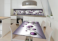Наклейка 3Д виниловая на стол Zatarga «Пурпурные бусины» 600х1200 мм для домов, квартир, стол PZ, код: 6510189