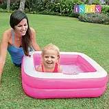 Басейн надувний квадратний дитячий (2 кольори, розмір 85-85-23см, об'єм: 57л) Intex 57100, фото 4