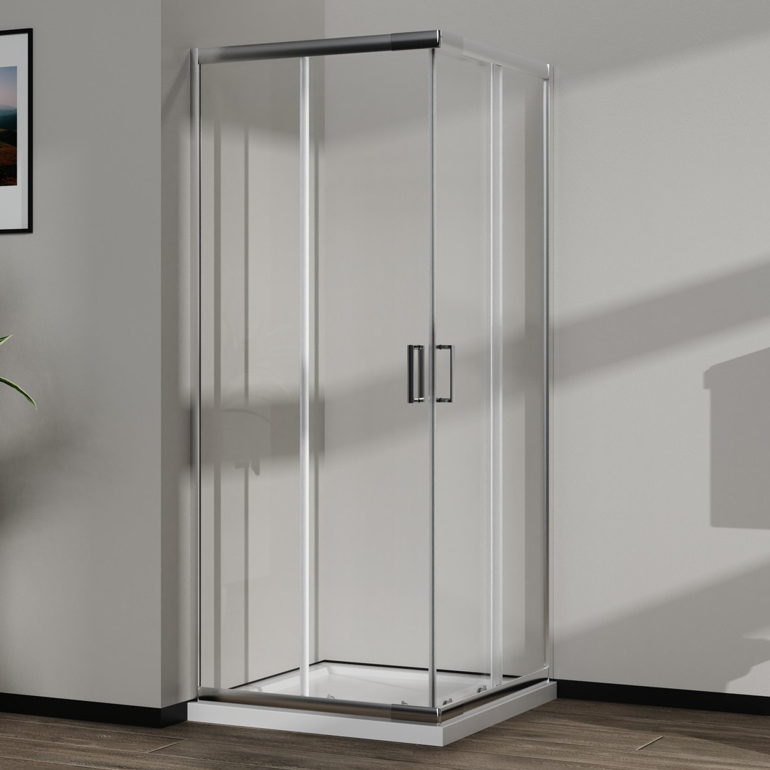 Скляна душова кабіна AVKO Glass RDR06-1 190х(80-90)х(80-90) Chrome перегородка для душу Б3427