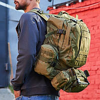 Рюкзак тактический 55л с 3-мя подсумками, Качественный штурмовой для похода путешествий большой рюкзак баул Sh
