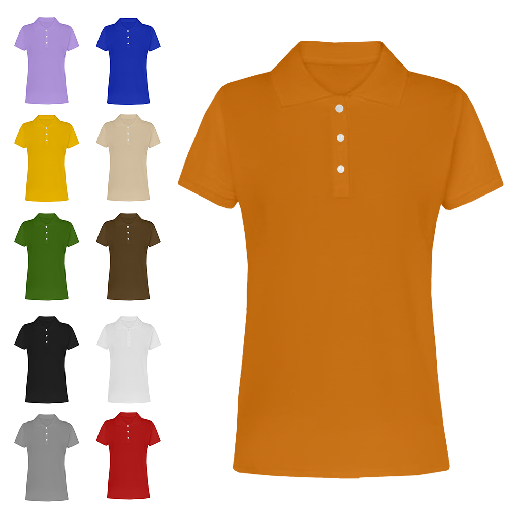 Жіноча однотонна футболка поло для друку (під нанесення принту), фото 1