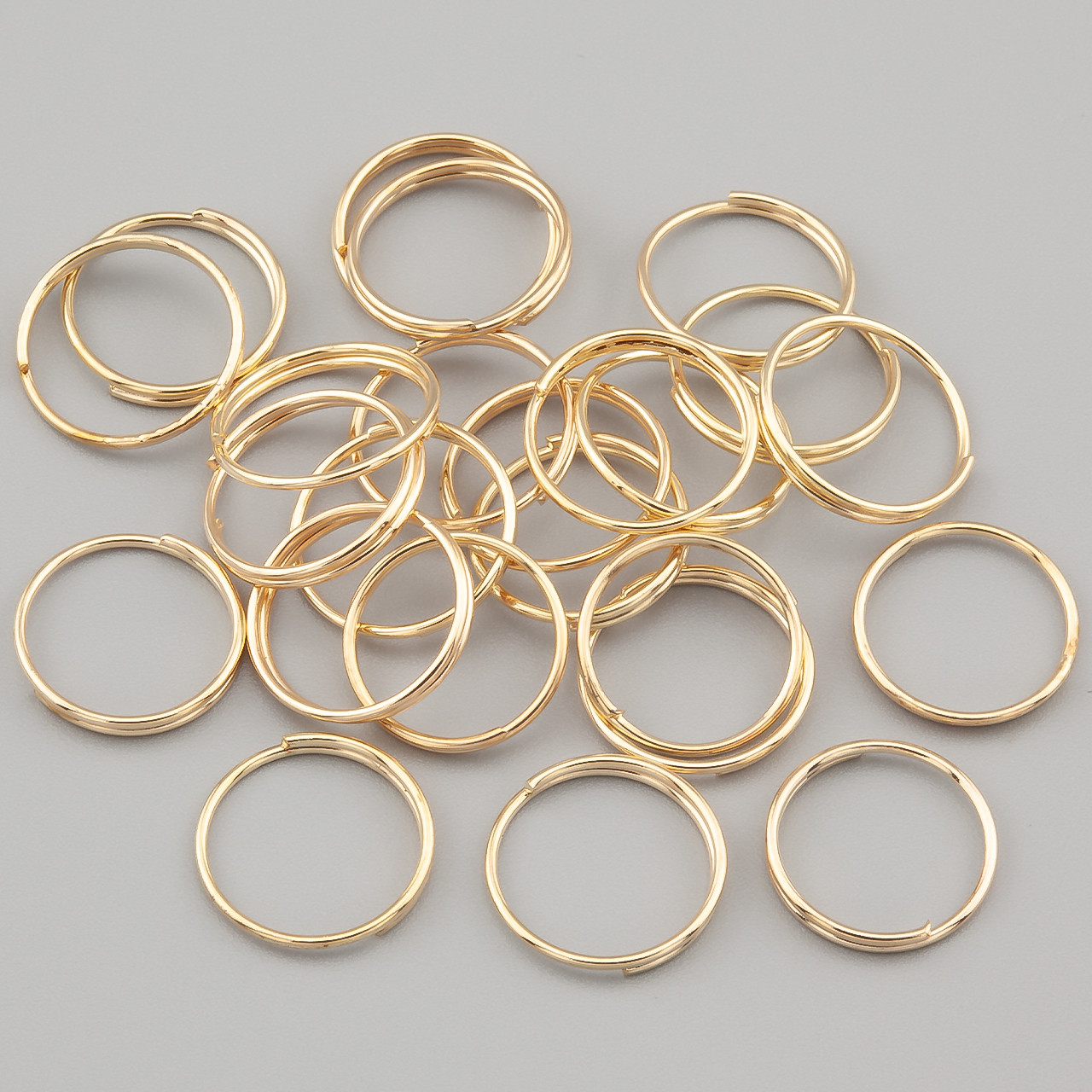 З'єднувальне кільце заводне 12х0,7 мм +-85 шт. Золото 18г, фото 1