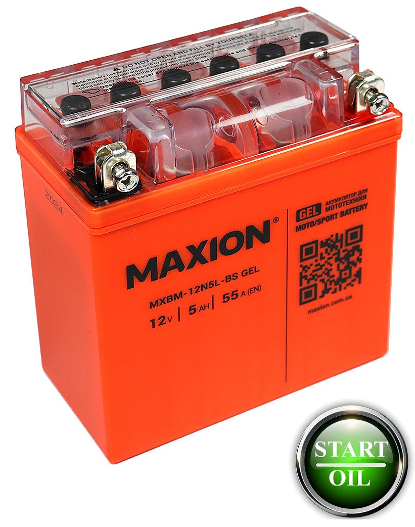 Мото акумулятор GEL MAXION 12N 5L-BS (12V, 5A)