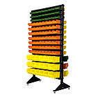 Двосторонній стелаж для метизних лотків 1800 мм, 216 ящиків, торговий стелаж з контейнерами для дрібного товару К П/С, фото 2