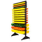 Двосторонній стелаж для метизних лотків 1800 мм, 216 ящиків, торговий стелаж з контейнерами для дрібного товару К П/С, фото 4