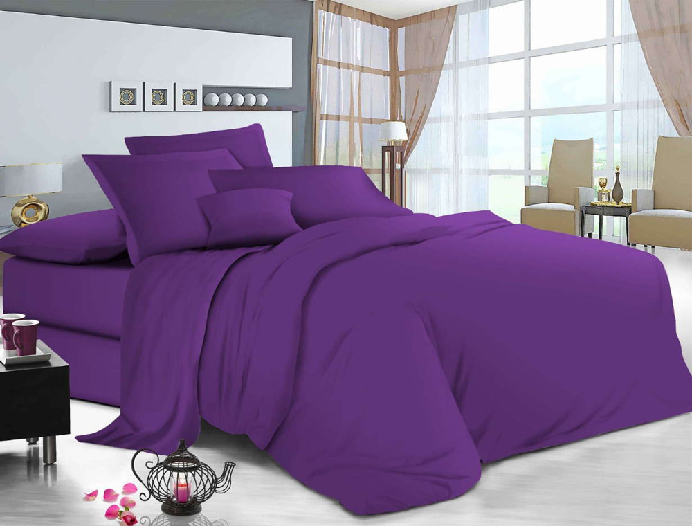 Сімейний набір однотонної постільної білизни з Бязі "Gold" №511031 Черешенка™