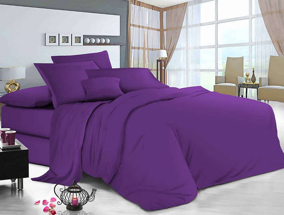 Сімейний набір однотонної постільної білизни з Бязі "Gold" №511031 Черешенка™, фото 1