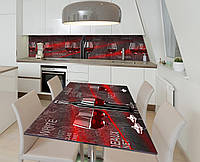 Наклейка 3Д виниловая на стол Zatarga «Багровая коллекция» 600х1200 мм для домов, квартир, ст PZ, код: 6443911
