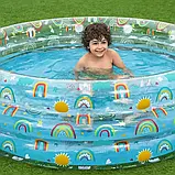 Надувний круглий дитячий басейн (розмір 170-53см, об'єм-697л, ремкомплект) Bestway 51048, фото 4