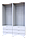 Розпашна Шафа для одягу Doros Гелар комплект Білий 2+2 ДСП 155х49,5х203,4 (42002117), фото 2