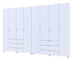 Розпашна Шафа для одягу Doros Гелар комплект Білий 4+4 ДСП 310х49,5х203,4 (42002121)