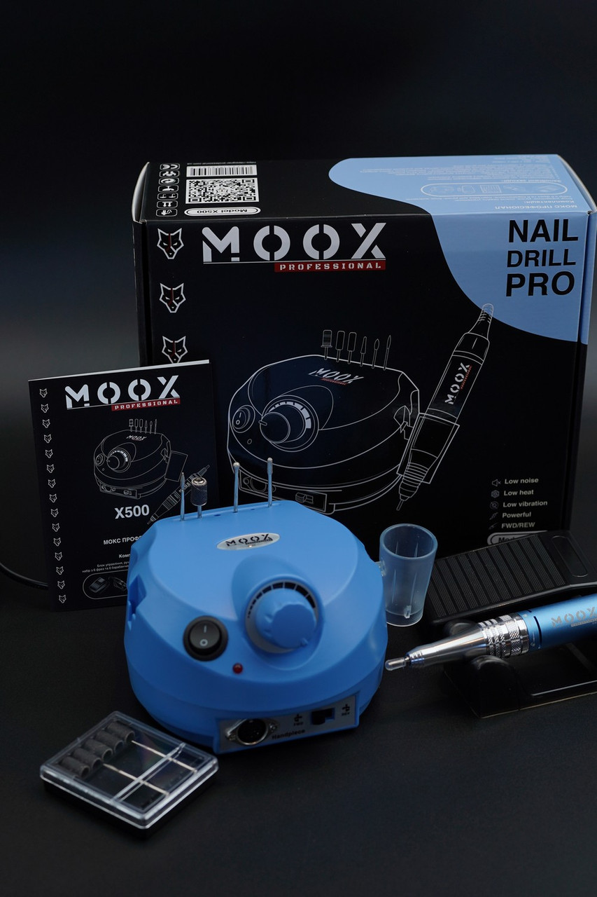 Фрезер для манікюру та педикюру MOOX X500 45 000 об/хв 65 W, Sky Blue, фото 1