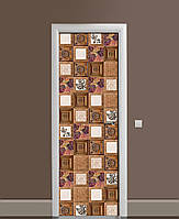 Наклейка на дверь Zatarga «Резьба по дереву» 650х2000 мм виниловая 3Д наклейка декор самоклея PZ, код: 6513029