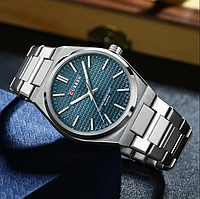 Якісний чоловічий годинник фірма Curren Гарний годинник для чоловіка Наручний годинник blue механічний годинник