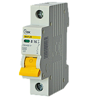 Автоматический выключатель 1P 16A 4,5кА "B" [MVA20-1-016-B-U] ВА47-29 УЕК