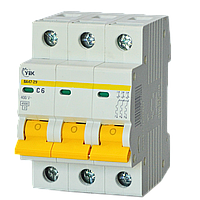 Автоматический выключатель 3P 6A 4,5кА "C" [MVA20-3-006-C-U] ВА47-29 УЕК