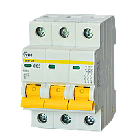 Автоматический выключатель 3P 63A 4,5кА "C" [MVA20-3-063-C-U] ВА47-29 УЕК