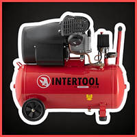 Компресор 50 л, 2230 Вт, 220 В, 8 aтм, 354 л/хв, 2 циліндри. INTERTOOL PT-0004